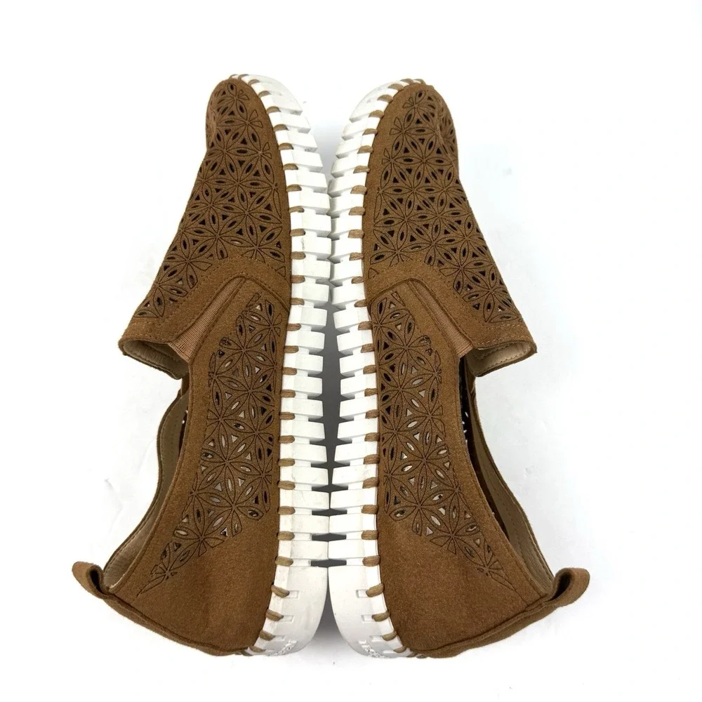 Ilse Jacobsen Mens Tulip Shoes 44 Brown‎ Cashew Perforated Slip On Comfort